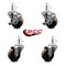 Service Caster 3 High Temp Phenolic Wheel Swivel 7/16'' Grip Ring Stem Caster Set 2 Brakes, 4PK SCC-GR20S314-PHRHT-716138-2-TLB-2 - alternate 4